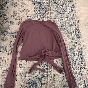 lululemon Mauve Long Sleeve Tie-Front Top